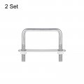Uxcell Square U-bolts 2 Sets Mm 2 83 Inner Width 70mm Length M8 304 Stainless Steel U Clamp Bolt With Nuts And Plates For Boat