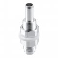 X Autohaux 2pcs Car Fuel Line Fitting 6an Male Flare Bulkhead To 5 16 Hose Barb Tank Adapters Aluminum Alloy Silver Tone