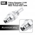 X Autohaux 2pcs Car Fuel Line Fitting 6an Male Flare Bulkhead To 5 16 Hose Barb Tank Adapters Aluminum Alloy Silver Tone