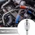 X Autohaux 2pcs Car Fuel Line Fitting 6an Male Flare Bulkhead To 5 16 Hose Barb Tank Adapters Aluminum Alloy Silver Tone
