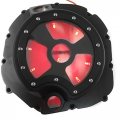 Httmt- Black Red Led Engine Clutch Cover Compatible With 2006-2014 Kawasak Zx14r Zzr 1400 Right P N Mt313-004a-bk Red