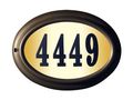 Qualarc Lto-1302orb-pn Edgewood Oval Lighted Address Plaque In Oil Rub Bronze Frame Color With 4-inch Black Polymer Numbers 