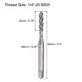 Uxcell 1 4 -20 Bsw Spiral Flute Thread Tap Machine Threading Hss-cobalt Uncoated Round Shank With Square End H2 Tolerance