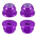 Nylon Insert Hex Lock Nuts 4pcs M3 X 0 5mm Aluminum Alloy Self-locking Anodizing Flange Nut For Fasteners Purple 