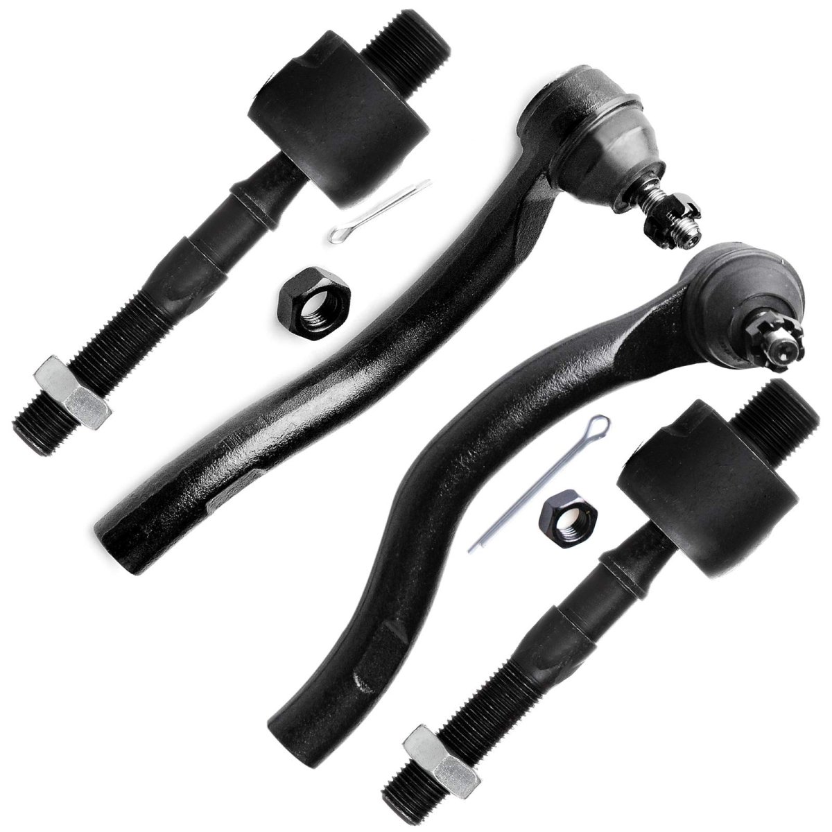 4pc Front Inner Outer Tie Rod End Kit For 2004 To 2008 Acura Tsx And 2003 2007 Honda Accord Es80287 Es80288 Ev80210