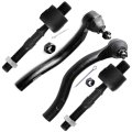 4pc Front Inner Outer Tie Rod End Kit For 2004 To 2008 Acura Tsx And 2003 2007 Honda Accord Es80287 Es80288 Ev80210 