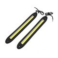 A Pair White Led Cob Slim Strip Flexible Drl Daytime Running Fog Light Dc 12v
