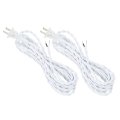 8ft 18 2 Twisted Cloth Covered Lamp Cord Pcs Vintage Fabric Electrical Wire With Plug Stripped Ends Ready For Extension Wiring 
