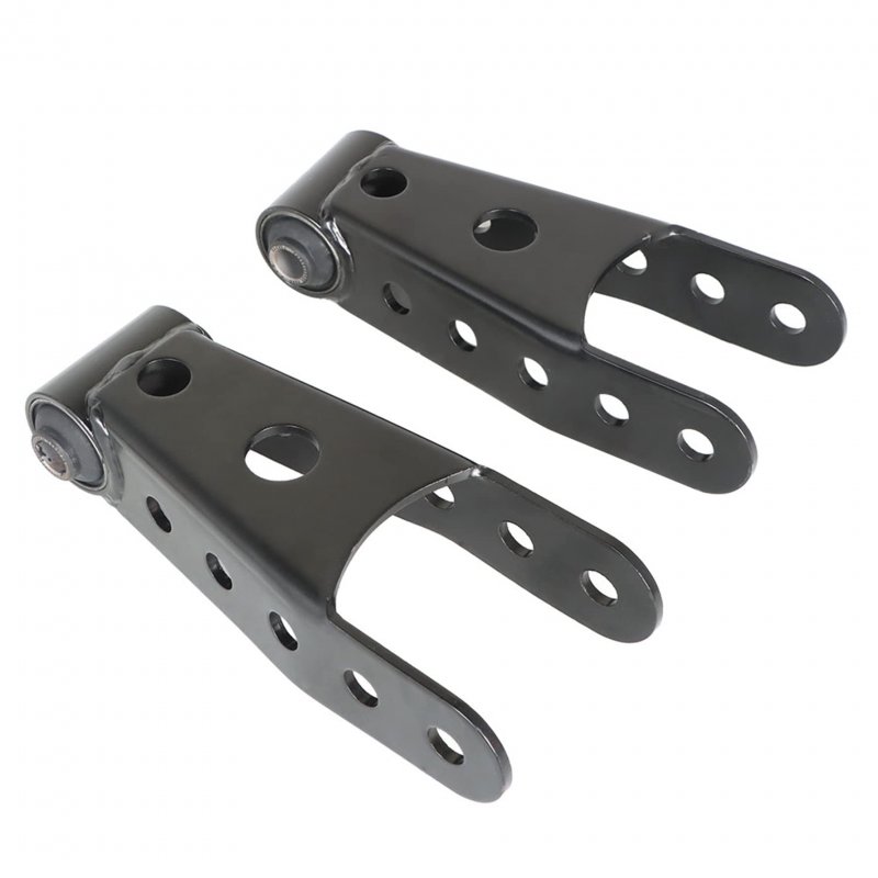Rear Lowering Shackle Kit 2 Pcs Black Steel For Silverado Sierra 1500 Ram F150 Drop Up To In Leaf Spring