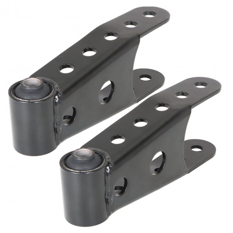 Rear Lowering Shackle Kit 2 Pcs Black Steel For Silverado Sierra 1500 Ram F150 Drop Up To In Leaf Spring