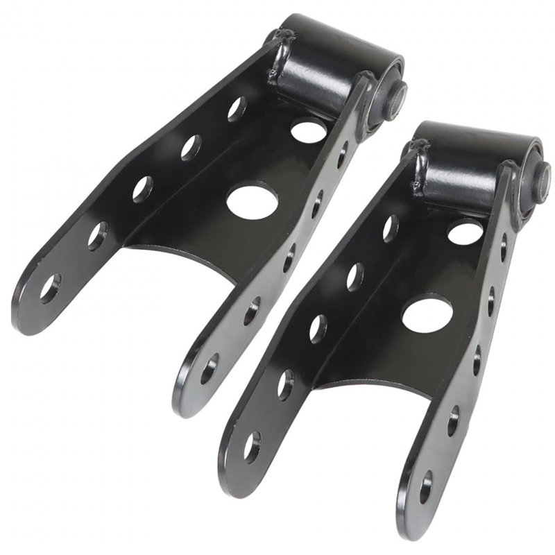 Rear Lowering Shackle Kit 2 Pcs Black Steel For Silverado Sierra 1500 Ram F150 Drop Up To In Leaf Spring