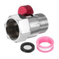 G1 2 Female X Male Shower Shut Off Valve Brass Water Flow Control For Head With Hose Restrictor Red 