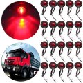 20pcs Universal 3 4 Round Red Side Marker Light Indicator Truck Pickup Boat Trail Led Clearance Identification Bullet Lamp