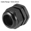 Uxcell Pg29 Cable Gland 13mm-24mm Wire Hole Waterproof Nylon Joint Adjustable Locknut With Washer Black 4pcs