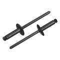 50pcs 5 32 In X 1 2 Large Flange Head Blind Rivets Zinc Plated Carbon Steel Grip And Mandrel Cap Black 