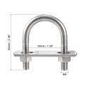 Uxcell Round U-bolt 1 38 35mm Inner Width 60mm Length Steel M8 With Nuts Plate Washers 2 Set