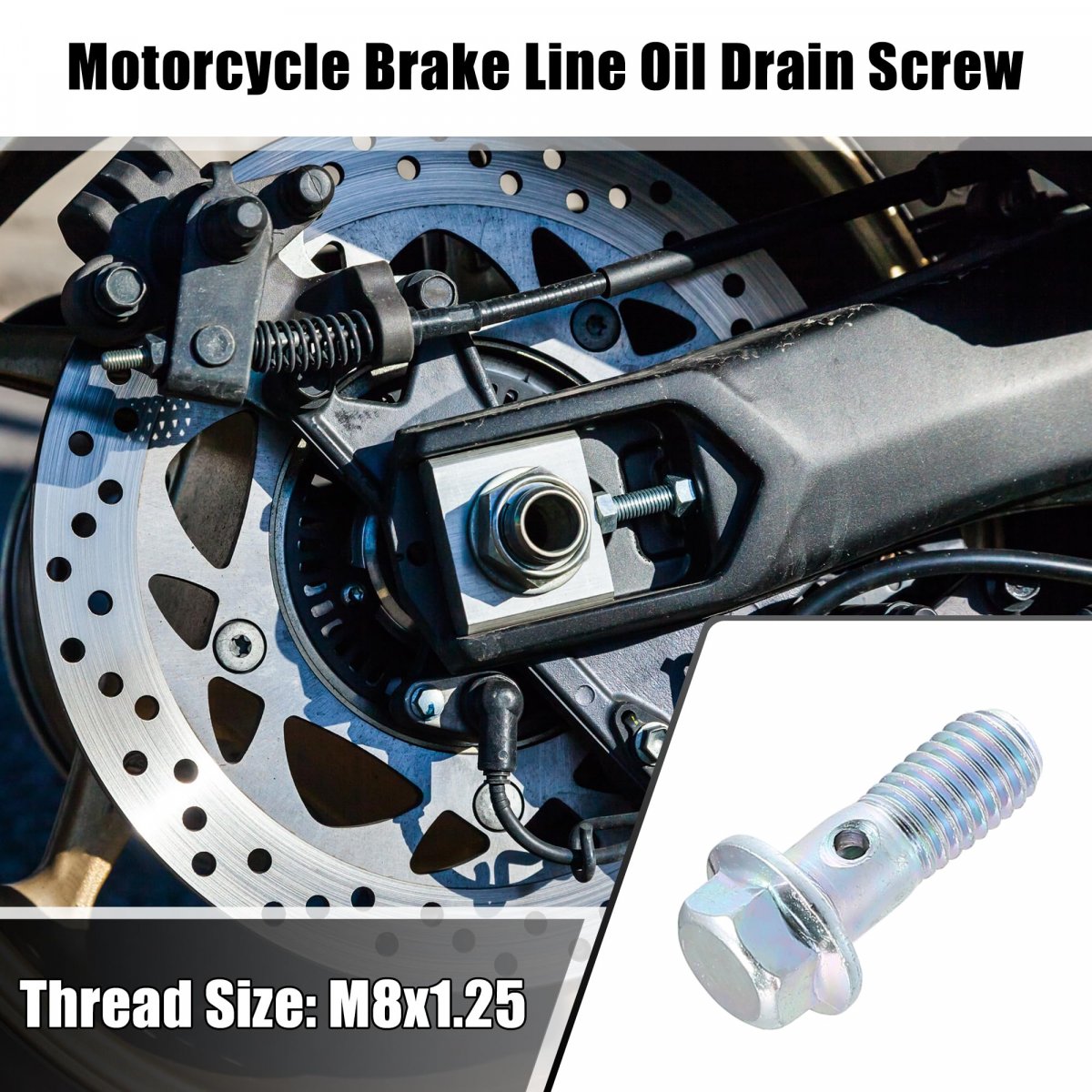 2 Set M8x1 25 Oil Drain Plug Bolt Screw With 4 Washer Universal For Car Motorcycle Silver Tone