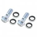 2 Set M8x1 25 Oil Drain Plug Bolt Screw With 4 Washer Universal For Car Motorcycle Silver Tone
