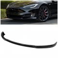 Front Bumper Lip For 2012-2016 Tesla Model S Sedan Spoiler Splitter Air Chin Body Kit 3pcs Glossy Black 