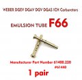61400 220 Emulsion Tube F66 1 Pair For Weber Dgev Dgav Dgv Dgas Ich Carburetors