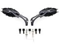 Httmt Mt350-02- Motorcycle Flame Style Rearview Mirror For Any Cruiser Chopper Custom Black New 