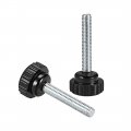 Uxcell M6 X 40mm Metric Male Thread Knurled Clamping Knobs Grip Thumb Screw On Type Hand Handle Bolt With Plastic Black 10 Pcs