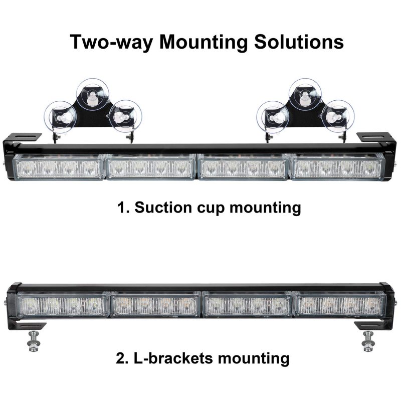 Aspl 2x16 8 Inch Emergency Flashing Led Traffic Advisor Strobe Light Bar 32led 26 Flash Patterns Interior Safety Warning Lights