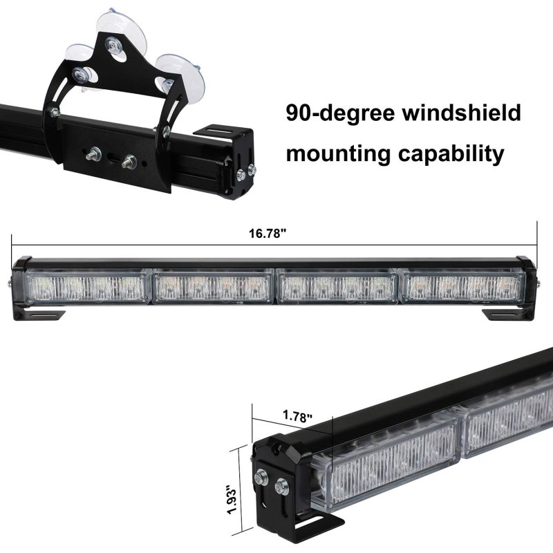 Aspl 2x16 8 Inch Emergency Flashing Led Traffic Advisor Strobe Light Bar 32led 26 Flash Patterns Interior Safety Warning Lights