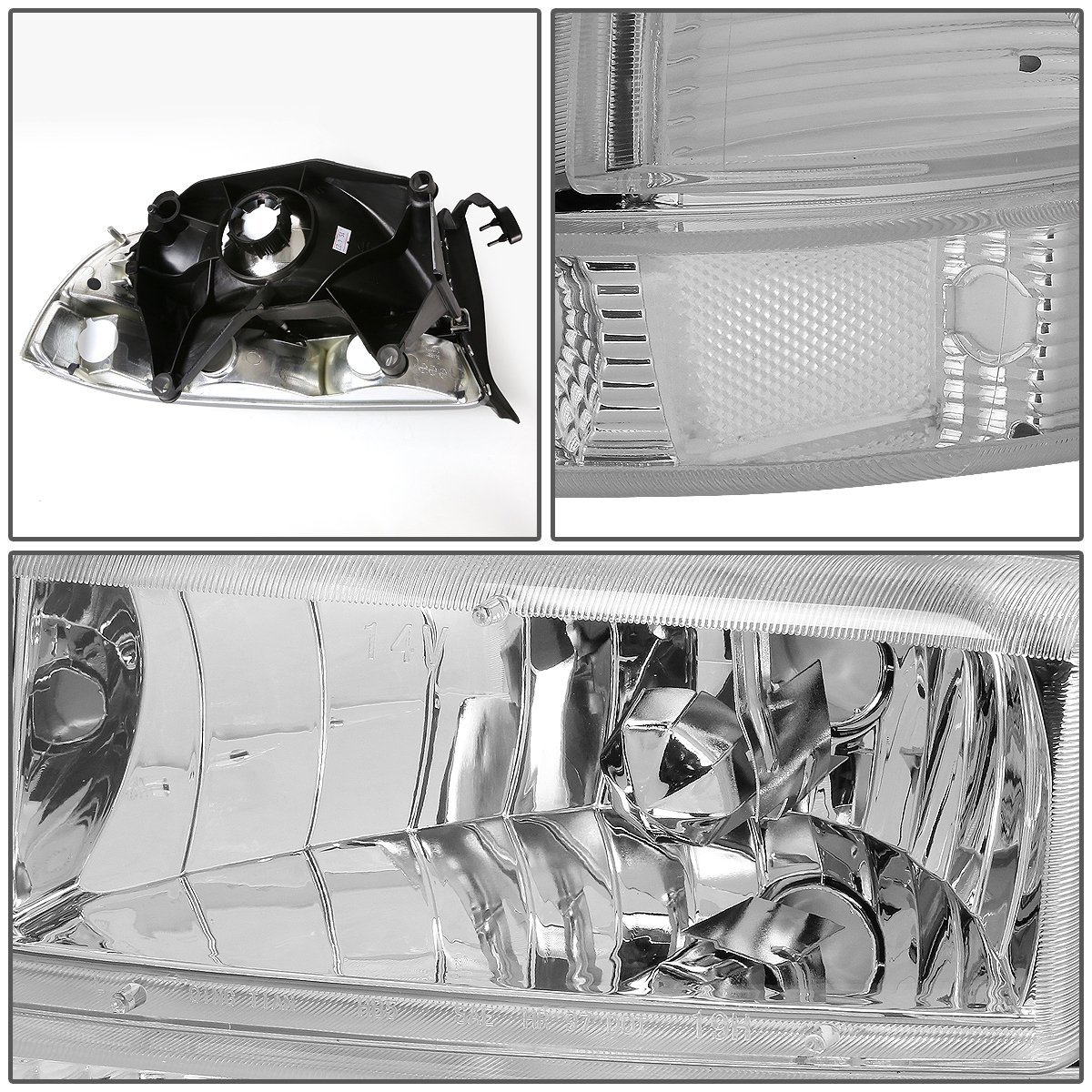 Auto Dynasty Chrome Housing Clear Corner Headlight W Bumper Lamps Tool Kit For Dodge Dakota Durango 97-04