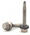 8 Stainless Steel Hex Head Roofing Screws With Sealing Washer Self Drilling X 1-1 4 Inch Qty 250 