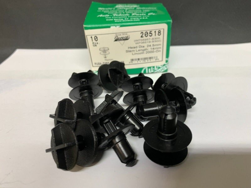 Auveco 20518 Radiator Sight Shield Push-type Retainers For Box Of 10