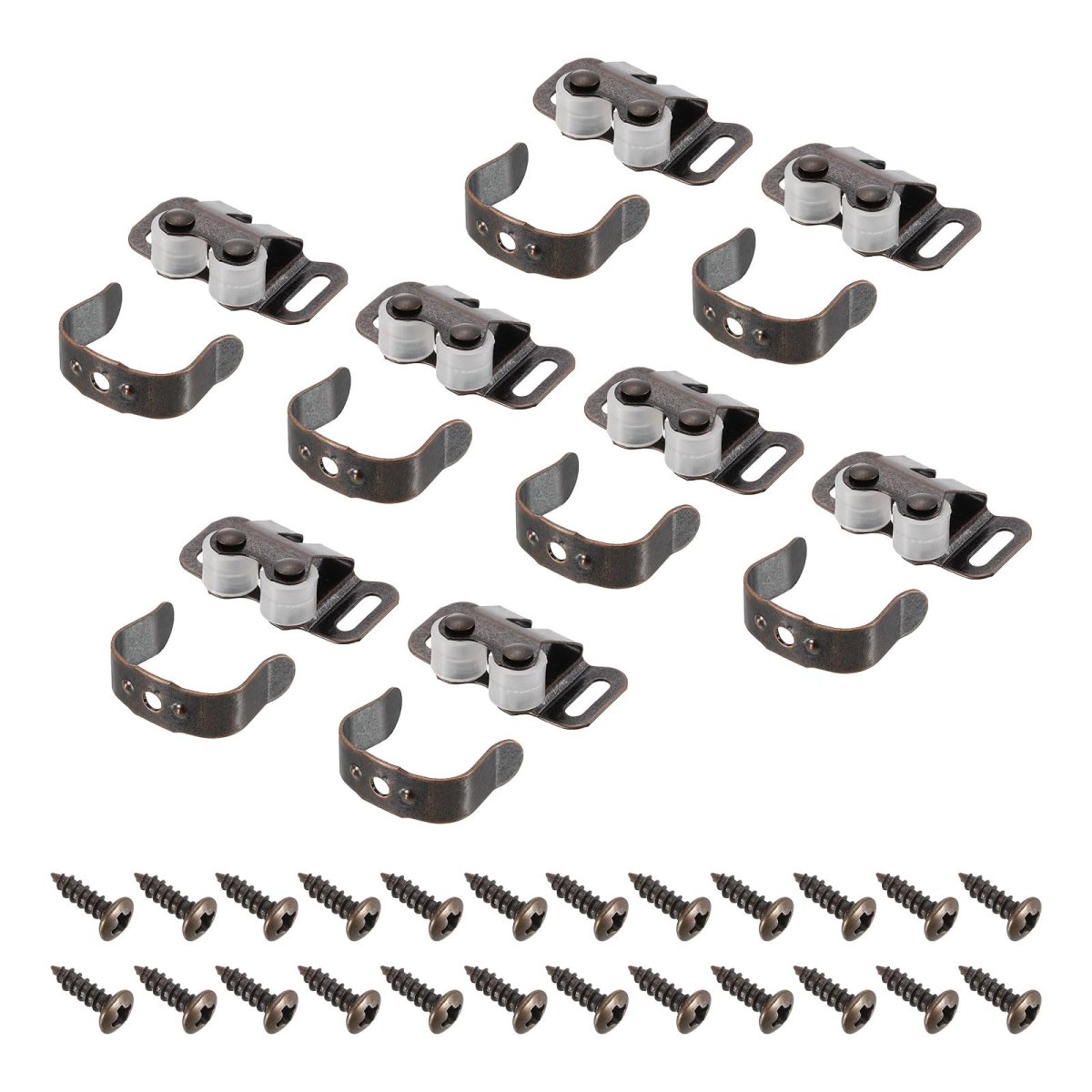 8 Set Cabinet Door Catch Latch Lock Metal With Screw For Cupboard Kitchen Closet Wardrobe Red Bronze