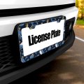 Delerain Blue Whale License Plate Frame Car Tag Cover Stainless Steel Metal Aluminum For Us Standard 2 Flat Holes Set Of
