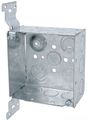 Steel City 521 Cv 2 3 4 Pre-galvanized Square Box With A Cv-bracket And 1 2-inch 4-inch Eccentric Knockouts 