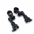 Xkh- Black Short Angled Adjustable Highway Peg Mounting Kit Compatible With Any Bike Equipped 1 5 Front Engine Guard Frame Tube