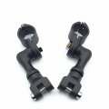 Black Short Angled Adjustable Highway Peg Mounting Kit For Bikes With 1 5 In Front Engine Guard Frame Tube V Star Roadstar