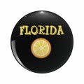 Florida Orange Slice Keychain Double Sided Stainless Steel 3d Resin Design Round 1 25 In Novelty Key Ring For Backpacks And 