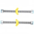 Abaodam 4 Pcs Bellows Stainless Steel Water Heater Hose Pipe Corrugated 1 2 Moonshine Faucet Connector Gas Kit Supplies