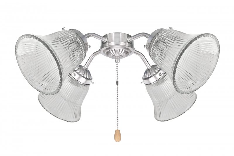 Aspen Creative 23080-4a Transitional Clear Ribbed Ceiling Fan Replacement Glass Shade 2-1 8 Fitter Size X-3 4 Diameter 4-1 2