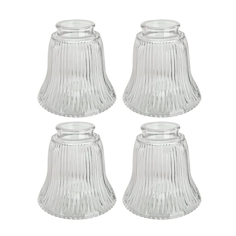Aspen Creative 23080-4a Transitional Clear Ribbed Ceiling Fan Replacement Glass Shade 2-1 8 Fitter Size X-3 4 Diameter 4-1 2