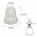 Aspen Creative 23080-4a Transitional Clear Ribbed Ceiling Fan Replacement Glass Shade 2-1 8 Fitter Size X-3 4 Diameter 4-1 2