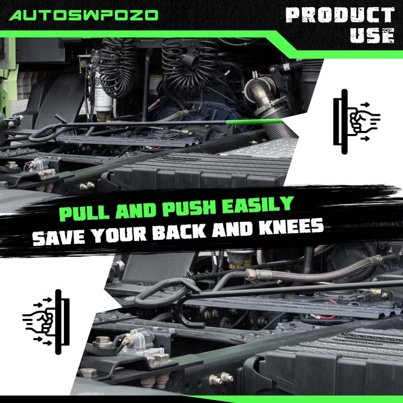 Autoswpozo 5th Wheel Pin Puller 42 Solid Steel Chrome Plated Hook Heavy Duty W Hook 1 Pack Green Black