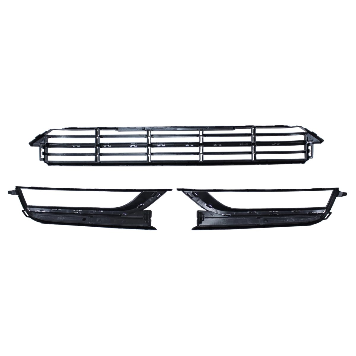 Front Bumper Lower Grille And Fog Light Cover Bezel Kit For Vw Passat 2012 2013 2014 2015 Black Replaces 5618536779b9