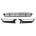 Front Bumper Lower Grille And Fog Light Cover Bezel Kit For Vw Passat 2012 2013 2014 2015 Black Replaces 5618536779b9