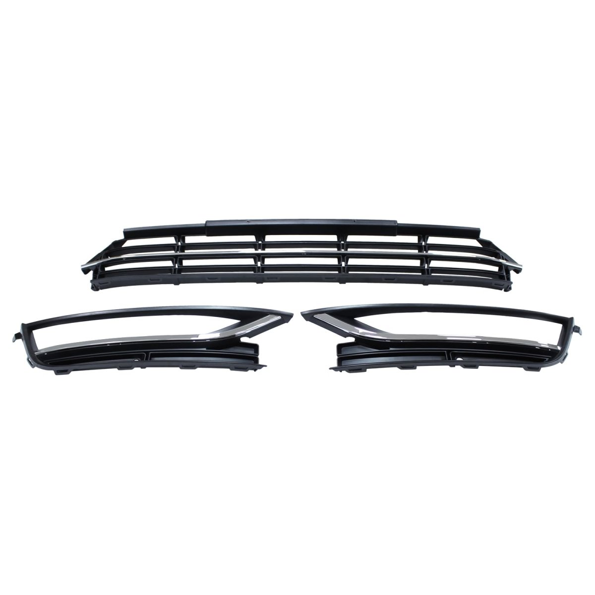 Front Bumper Lower Grille And Fog Light Cover Bezel Kit For Vw Passat 2012 2013 2014 2015 Black Replaces 5618536779b9