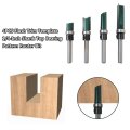 2024 Upgraded Straight Router Bit With Bearing 4pcs 1 4-inch Shank Pattern Flush Trim Suitable For Density Board Solid Wood