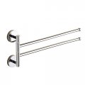 Edoblue Bathroom Swing Arm Towel Bars 2-arm Wall Mount Brass Polished Chrome 2 