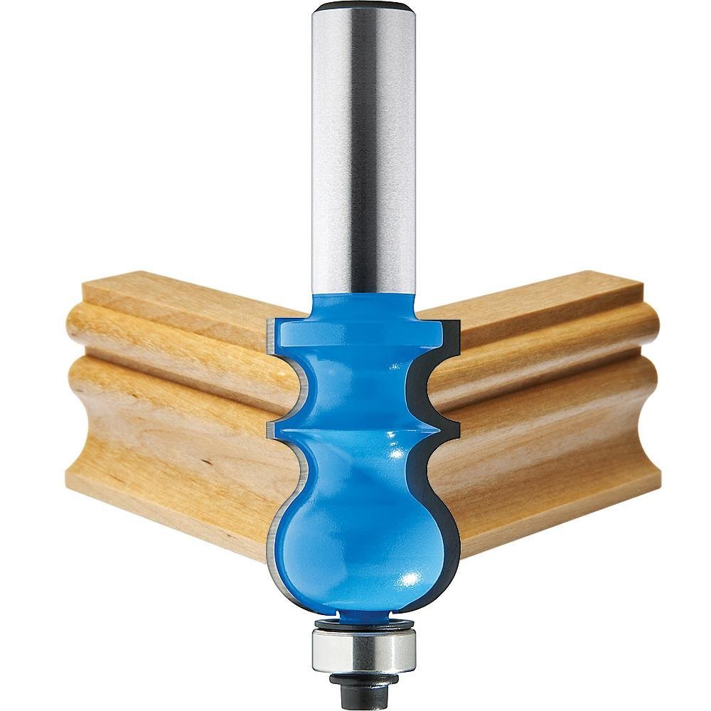 Specialty Molding Bit For Decorative Edges 156 In Diameter 1 3 8 High 1 2 Shank Carbide Router With Ball Bearing Guides