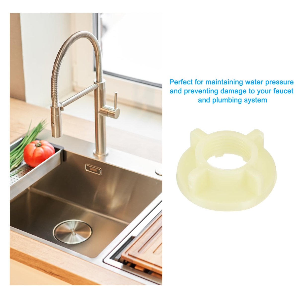1 Pcs 57 Inch O-ring Faucet Locknut Locking Nut Washer Fasteners Spacer For Plumbing Lock Female Thread Plastic White