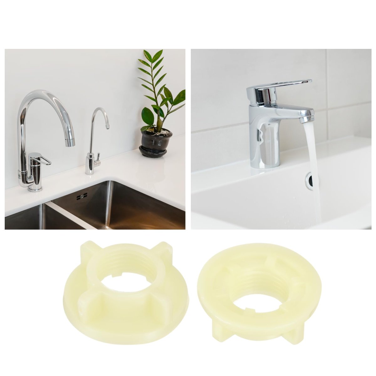 1 Pcs 57 Inch O-ring Faucet Locknut Locking Nut Washer Fasteners Spacer For Plumbing Lock Female Thread Plastic White